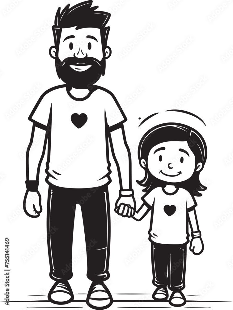 Daddys Joy Father Daughter Vector Symbol Blissful Bond Cartoon Emblematic Design Daddys Joy Father Daughter Vector Symbol Blissful Bond Cartoon Emblematic Design