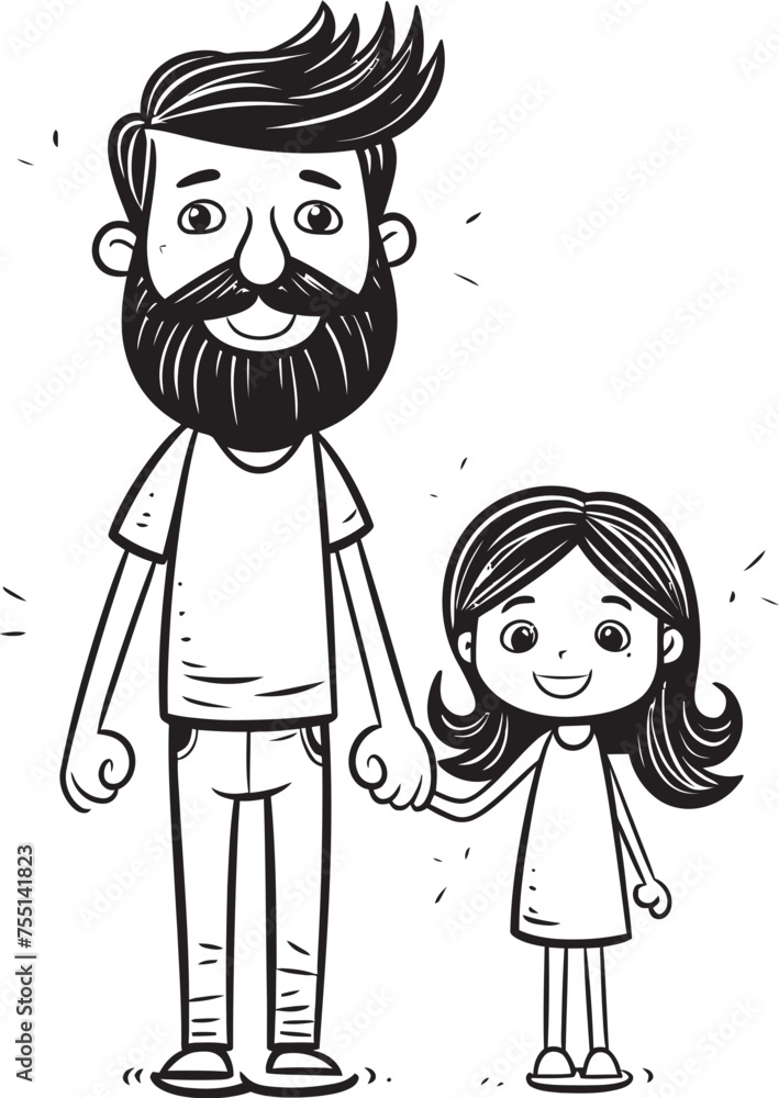 Joyful Journeys Cartoon Iconic Emblem Daddys Joyride Father Daughter Vector Symbol Joyful Journeys Cartoon Iconic Emblem Daddys Joyride Father Daughter Vector Symbol