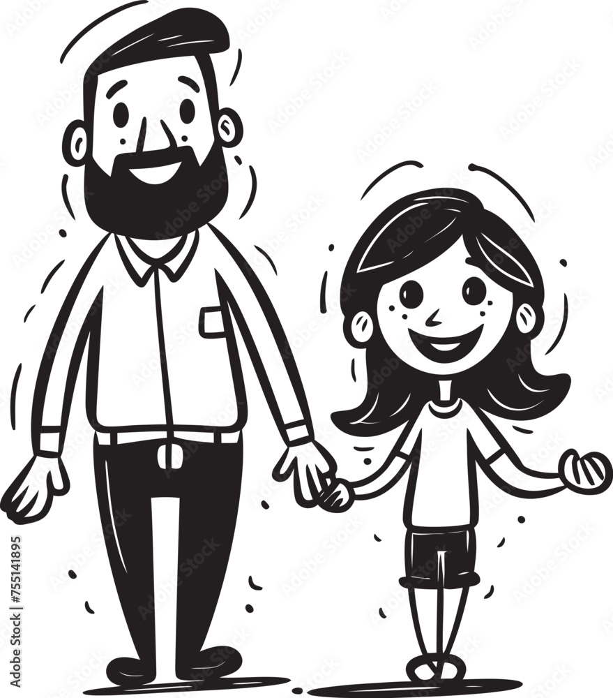 Love and Laughter Father Daughter Vector Graphic Happy Hugs Cartoon Logo Iconography Love and Laughter Father Daughter Vector Graphic Happy Hugs Cartoon Logo Iconography