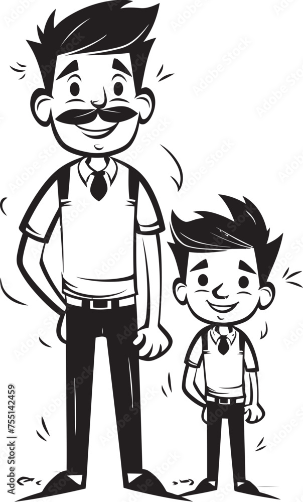 Playful Parenthood Father Son Graphic Design Joyous Connection Cartoon Emblem Icon Playful Parenthood Father Son Graphic Design Joyous Connection Cartoon Emblem Icon