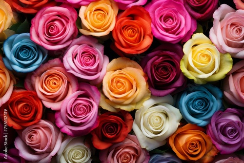 Fragrant Colorful rose flowers. Nature garden. Generate Ai