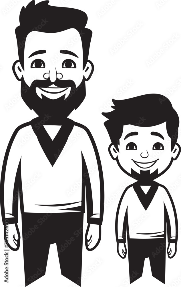 Cherished Bond Cartoon Emblematic Icon Daddys Boy Happy Family Logo Cherished Bond Cartoon Emblematic Icon Daddys Boy Happy Family Logo