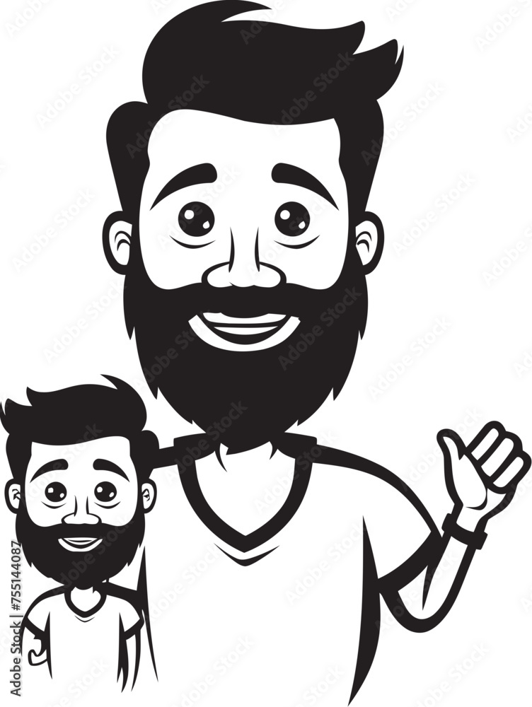 Fun filled Memories Father Son Iconic Emblem Joyful Journeys Cartoon Logo Design Fun filled Memories Father Son Iconic Emblem Joyful Journeys Cartoon Logo Design