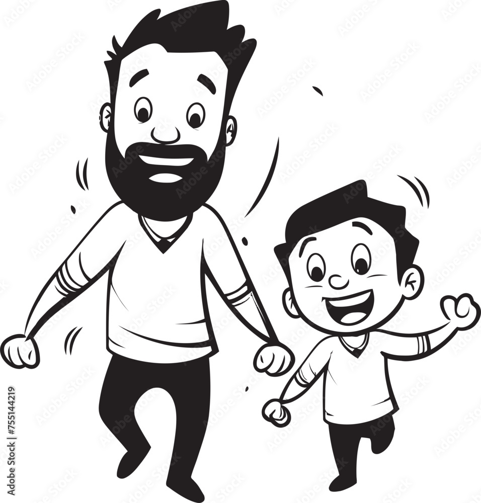 Daddys Little Buddy Happy Father and Son Emblem Fun filled Memories Cartoon Iconic Design Daddys Little Buddy Happy Father and Son Emblem Fun filled Memories Cartoon Iconic Design
