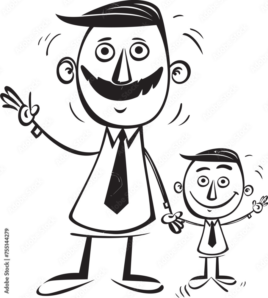 Daddys Delight Happy Father and Son Icon Fun filled Adventures Cartoon Vector Symbol Daddys Delight Happy Father and Son Icon Fun filled Adventures Cartoon Vector Symbol