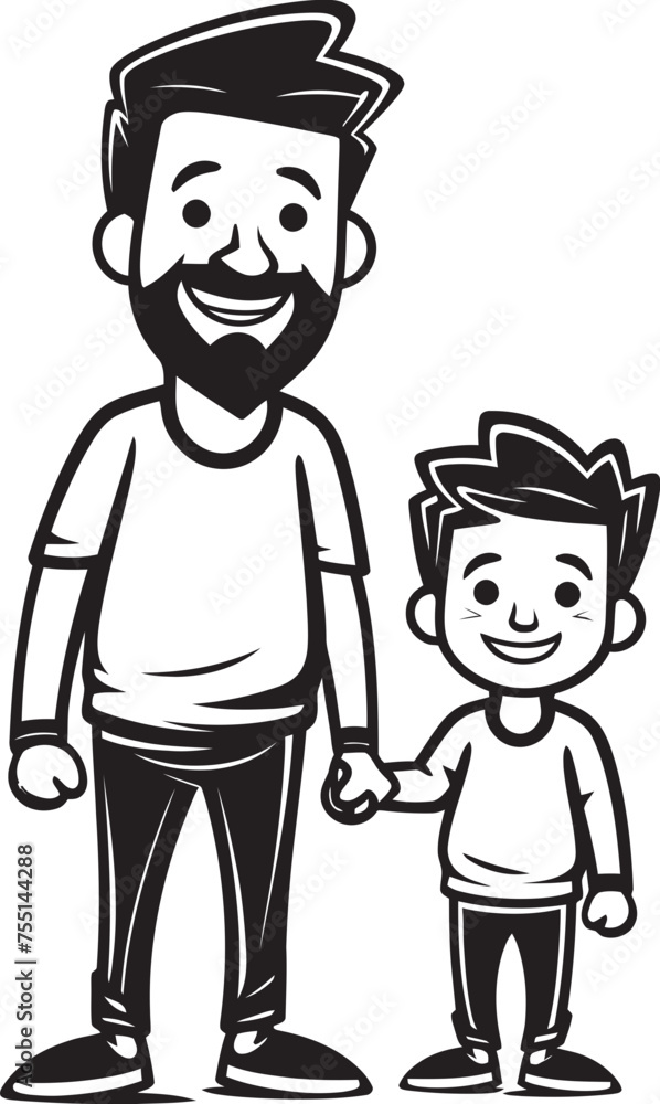 Joyful Journeys Father Son Vector Design Sweet Smiles Cartoon Emblematic Emblem