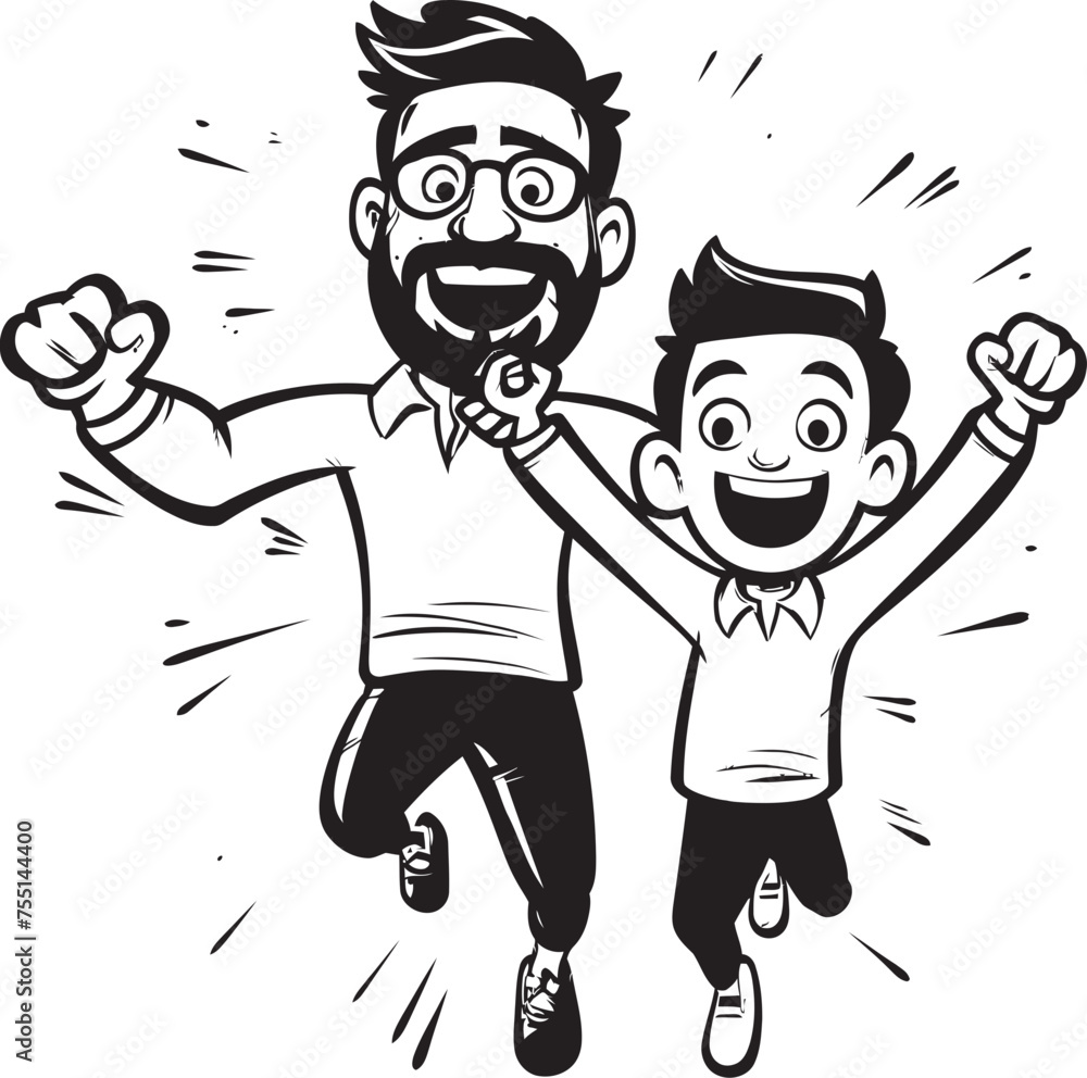 Joyful Journeys Father Son Vector Symbol Cherished Memories Cartoon Symbolic Design Joyful Journeys Father Son Vector Symbol Cherished Memories Cartoon Symbolic Design