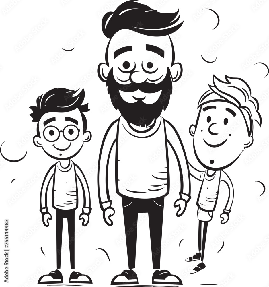 Daddys Little Buddy Father Son Vector Emblem Heartfelt Happiness Cartoon Vector Design Daddys Little Buddy Father Son Vector Emblem Heartfelt Happiness Cartoon Vector Design