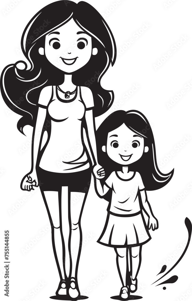 Heartfelt Bond Cartoon Vector Symbol Loving Laughter Happy Family Design