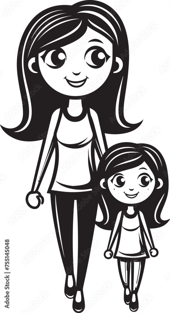 Loving Laughter Happy Family Vector Family Fun Adventures Cartoon Iconic Emblem Loving Laughter Happy Family Vector Family Fun Adventures Cartoon Iconic Emblem