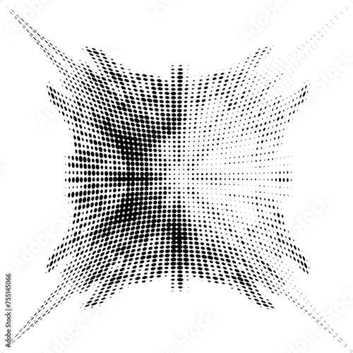 Dot permeable diamond mandala. Light spot for text in the center and to the right. For logos, trademarks.  Vector.