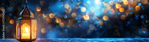 Festive Glow: Ornamental Arabic Lantern for Ramadan