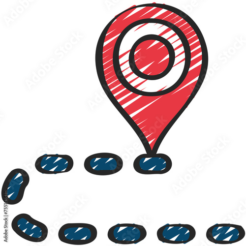 Location Dashed Route Icon