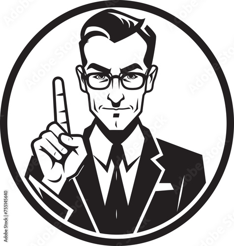 Playful Pointer Mans Gesture Symbolism Communicative Cartoon Cartoon Symbolic Expression