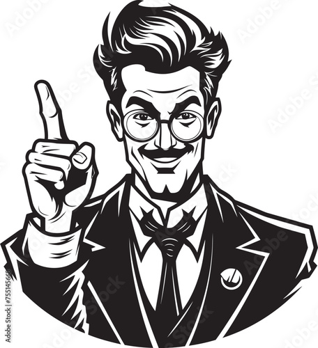 Playful Pointer Finger Symbol Vector Icon Communicative Cartoon Mans Sign Iconic Emblem