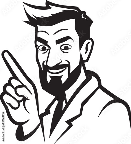 Communicative Charisma Mans Gesture Symbol Joyful Juxtapositions Cartoon Sign Graphic