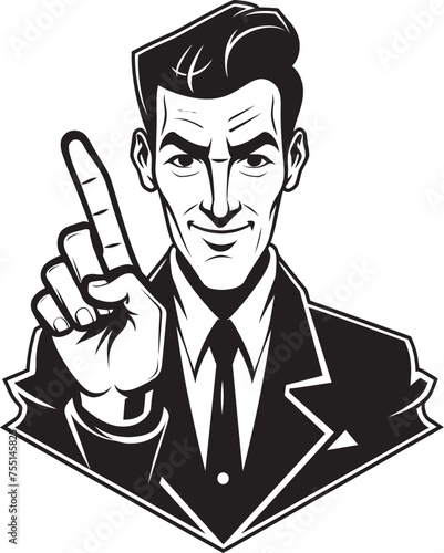 Communicative Caricatures Cartoon Sign Emblem Joyful Jesters Finger Symbol Graphic