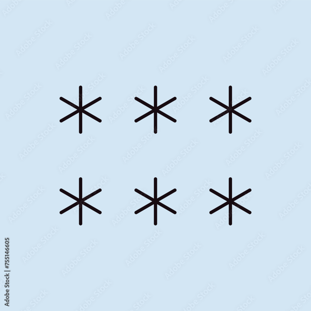 Snowflakes vector isolated flat icon. Weather sign Snowflakes vector isolated flat icon. Weather sign
