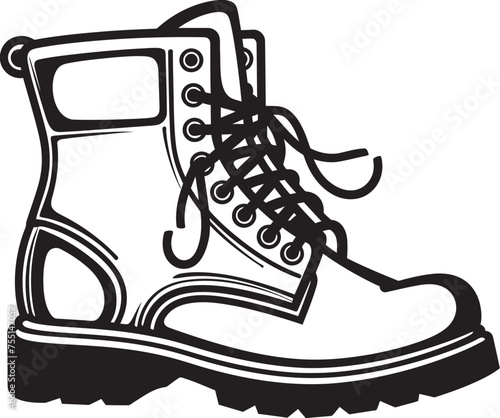 Strategic Steadiness Vector Symbol Design Ready for Duty Utility Boots Emblem