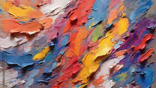 brush strokes of multicolored paint brightly, beautiful