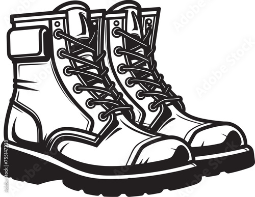 Marine Muscle Combat Boots Vector Graphic Tactical Toughness Vector Symbolic Design