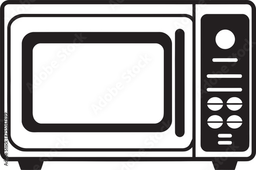 Express Gourmet Vector Emblematic Logo Microwave Speedster Iconic Vector Icon