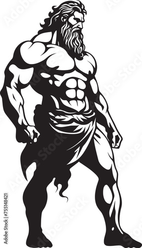 Ancient Hero Hercules Symbolic Design Titan of Muscle Iconic Emblematic Logo © BABBAN