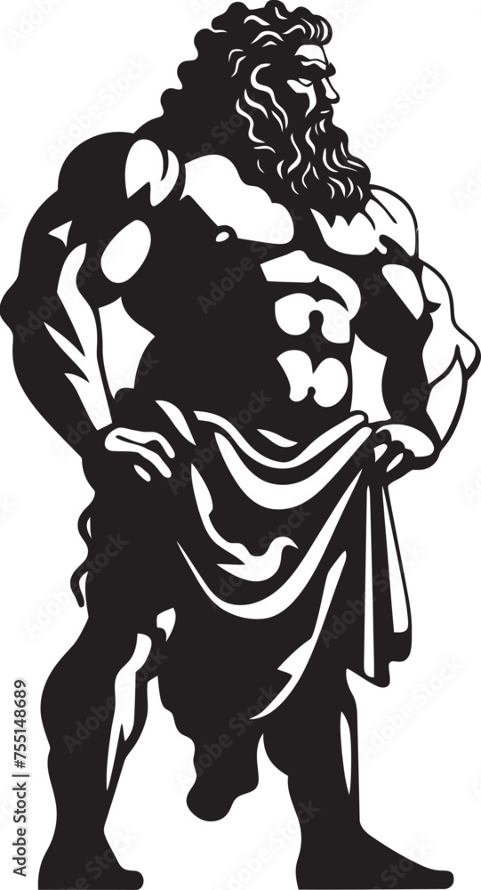 Ancient Legend Emblematic Hercules Design Titan of Valor Vector Hercules Icon