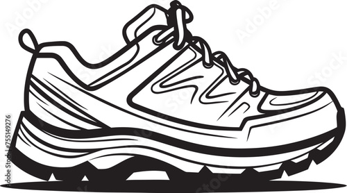 black and white hiking shoe outline clip art preview