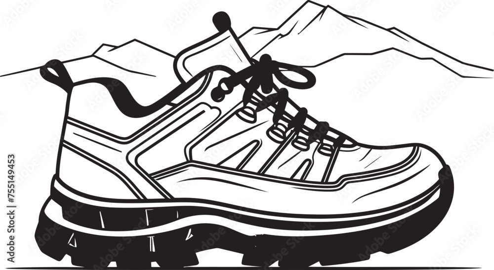 Adventure Seeker Outdoor Shoe Iconic Logo Trailblazing Explorer Vector Logo Symbol Adventure Seeker Outdoor Shoe Iconic Logo Trailblazing Explorer Vector Logo Symbol
