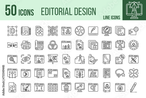 Editorial Design Icons Set