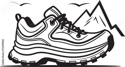 Trailblazing Explorer Vector Logo Symbol Nature Trail Trekker Iconic Outdoor Shoe Design