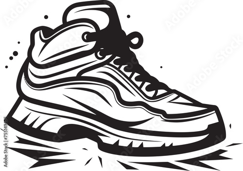 Expedition Explorer Outdoor Shoe Vector Symbol Trail Seeker Iconic Outdoor Shoe Emblem
