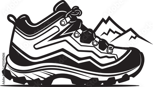 Trailblazing Explorer Iconic Outdoor Footwear Design Wilderness Wanderer Vector Logo of Adventure Shoes