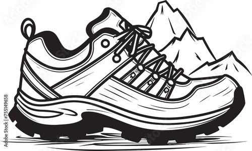 Trailblazing Explorer Vector Logo Symbol Nature Trail Trekker Iconic Outdoor Shoe Design