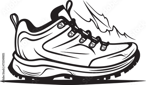Nature Explorer Iconic Shoe Design Trekking Trailblazer Vector Logo Icon