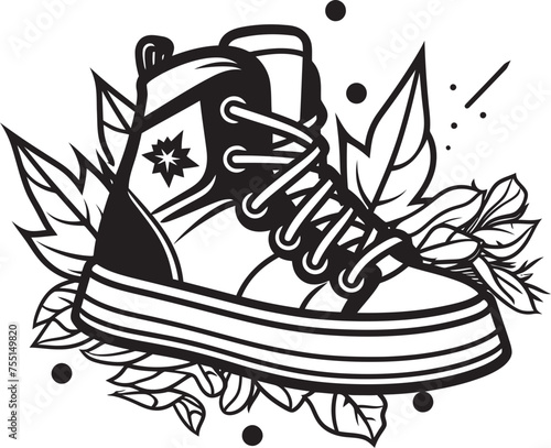 Trailblazing Explorer Vector Shoe Symbol Nature Trail Trekker Iconic Outdoor Shoe Emblem