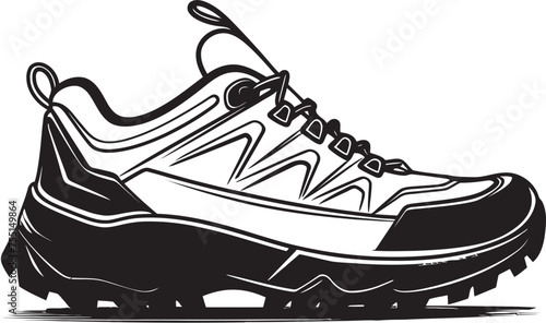 Trail Seeker Iconic Outdoor Shoe Emblem Outdoor Odyssey Vector Logo Design