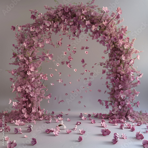 arrière plan, arche de roses roses