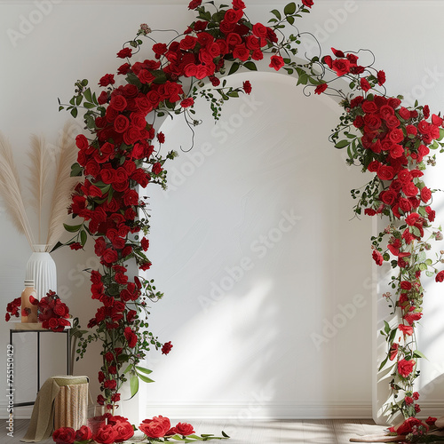 arche de roses rouges