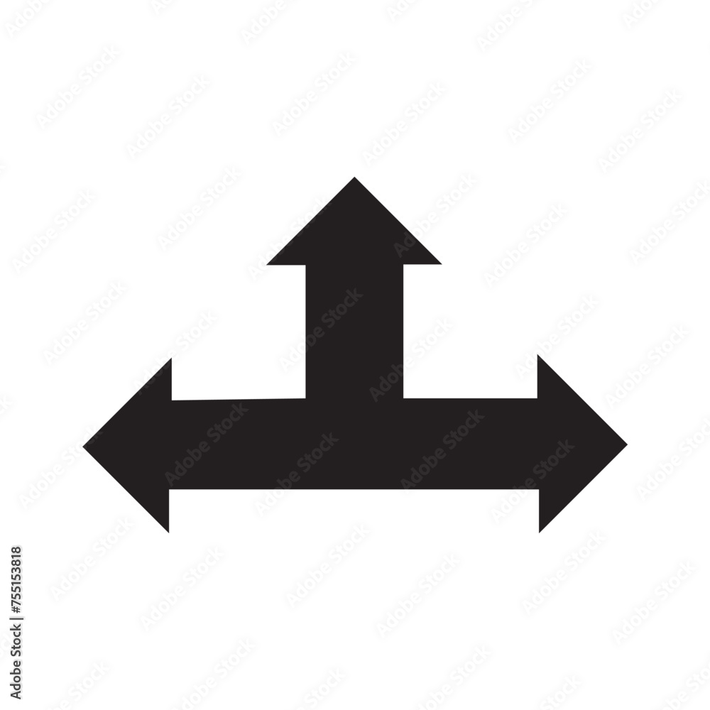 Three Headed Arrow Icon in trendy flat style isolated on white background. Arrow symbol for your web site design, logo, app, UI. Vector illustration, EPS10 . Three Headed Arrow Icon in trendy flat style isolated on white background. Arrow symbol for your web site design, logo, app, UI. Vector illustration, EPS10 .