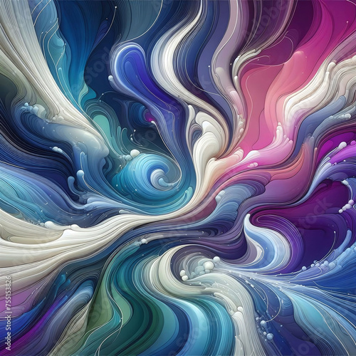 Abstract art with vibrant colors swirling patterns painted texture in motion energetic dynamic lines gradient modern artistic fluid energy elegance fantasy visual art composition decoration style