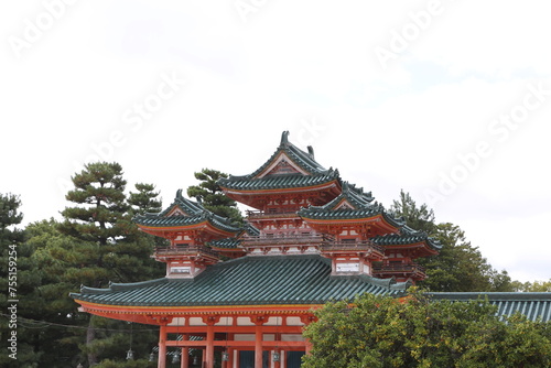 Heian shrine in Kyoto, Japan. High quality photo