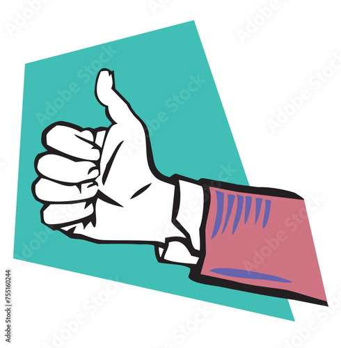 hand giving "thumbs up" gesture