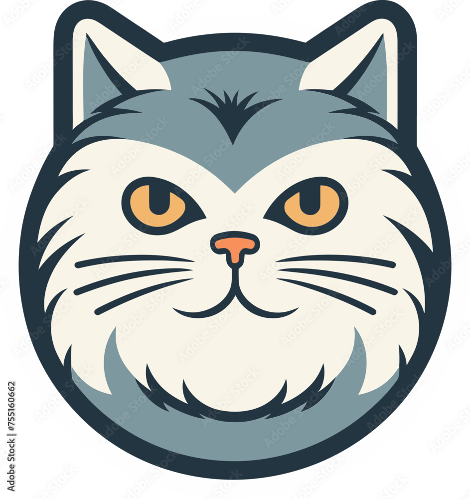 Royal Feline Icon Regal Vector Illustration of a Cat Logo