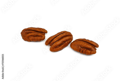 Pecan nuts isolated on white background