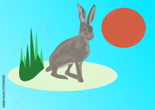 an illustration of a hare © Sergejs Katkovskis