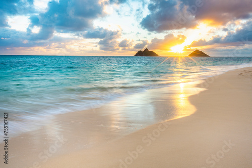 Sunrise at Lanikai Beach on Oahu, Hawaii © shanemyersphoto