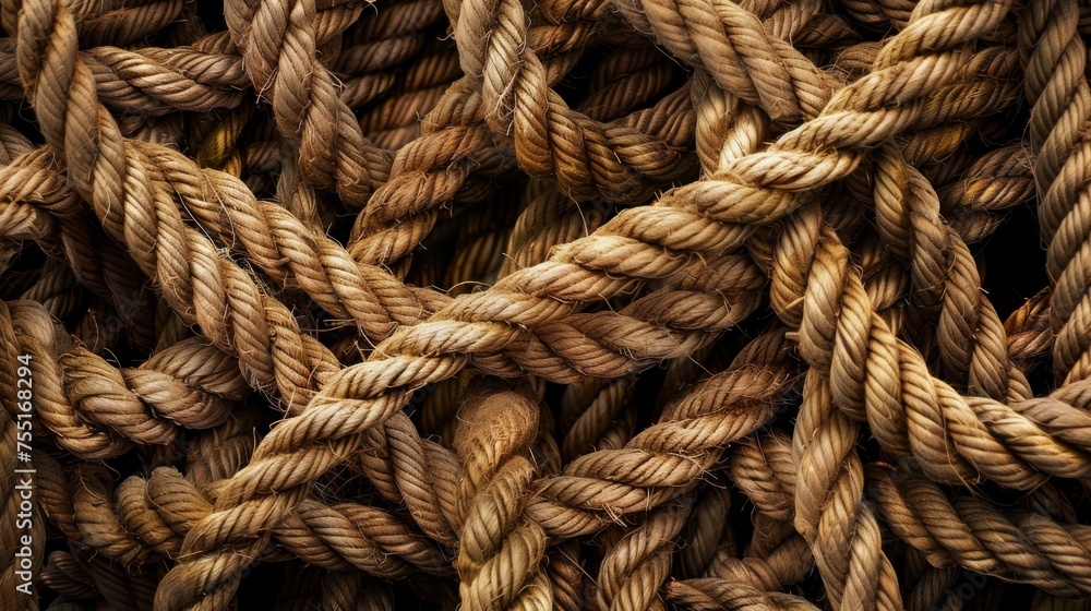 Abstract background of intertwined ropes, symbolizing complexity and connection.