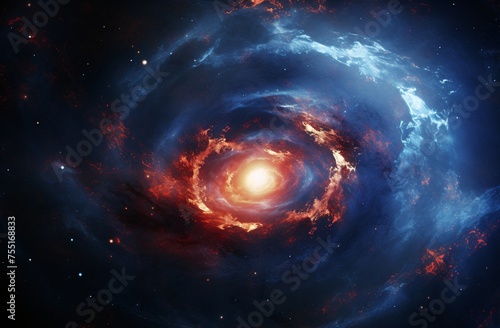 a spiral galaxy with a supermassive black hole in the center of its center